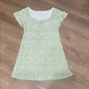 SO Light Green Floral Kids Dress
